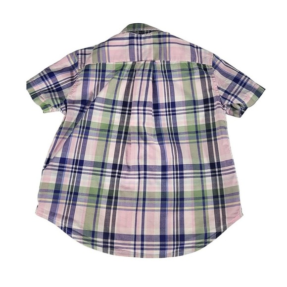 Polo Ralph Lauren Plaid Short Sleeve Button Down Shirt Natural Stretch 2T - Picture 2 of 5